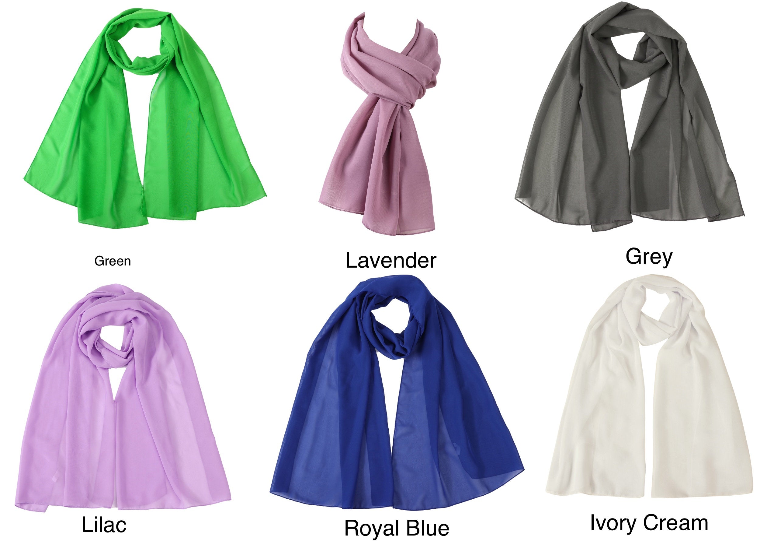 45 x 160 Cm Chiffon Scarves Wraps for Wedding Party Special Occasions