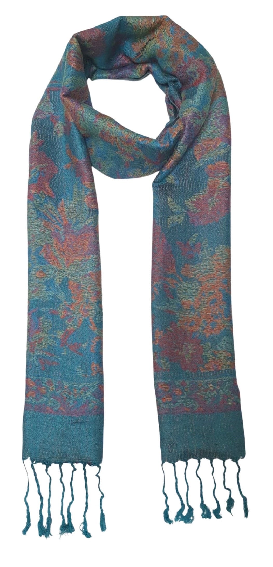 Mosaic Weave Luxurious Reversible/Two Sided Print Self Embossed Pashmina Feel Wrap Scarf Stole Scarves Shawl Style - Soft and Wrap