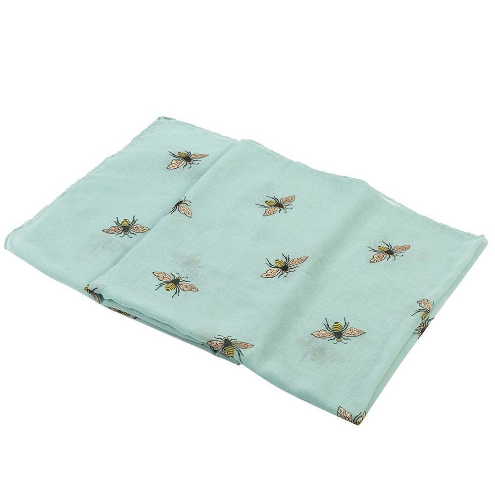 Ladies Girls Women's Glitter Bumble Bees Scarves Wraps Shawl Soft Scarf