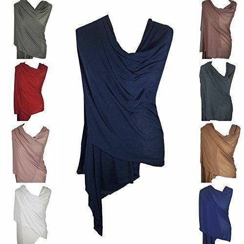 Ladies Jersey Scarf Wrap Stole Warm Soft Stretchy