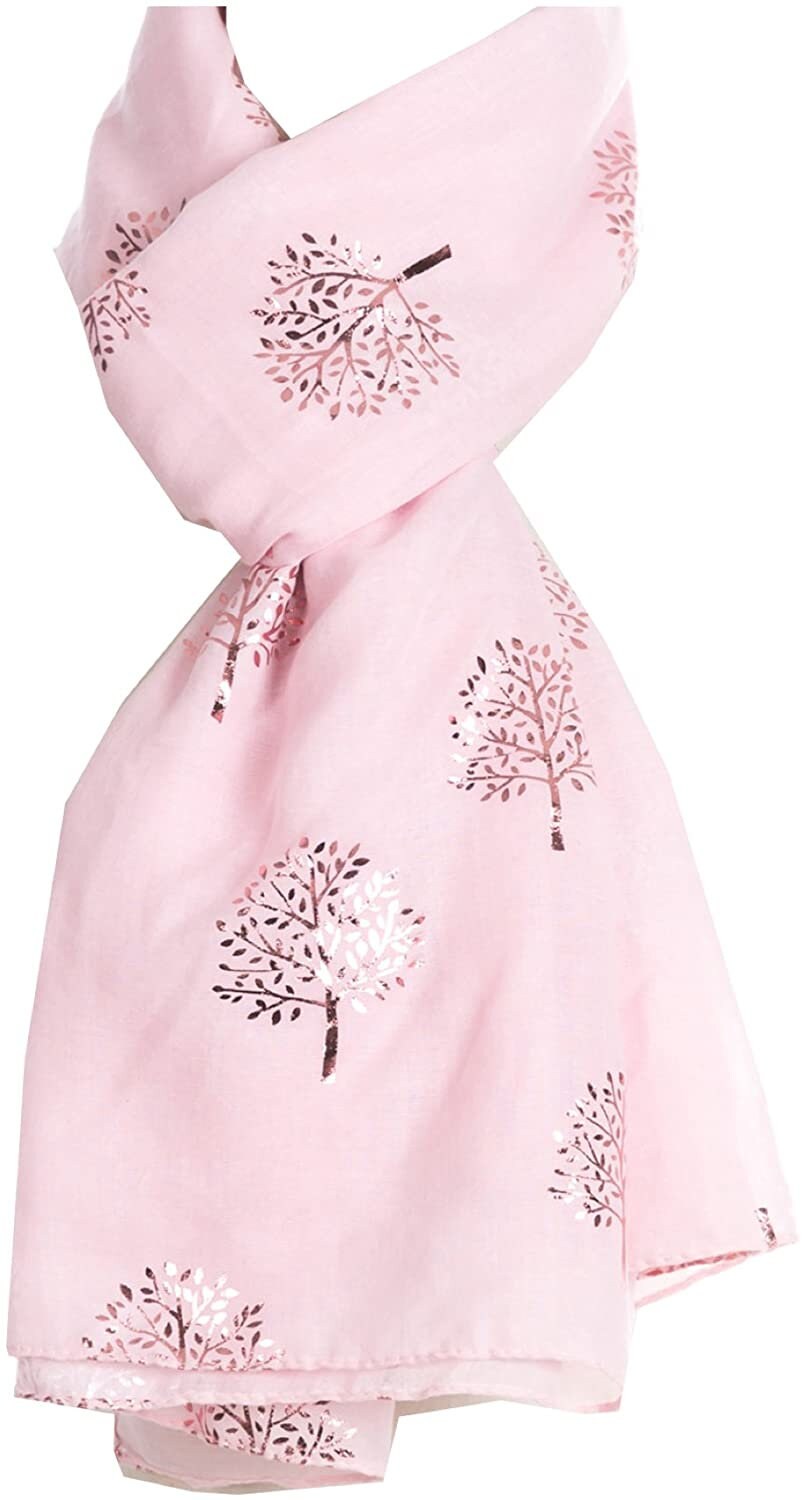 Foil Mulberry Tree Print Fashion Scarf Wrap Glitter Scarves Gift for her