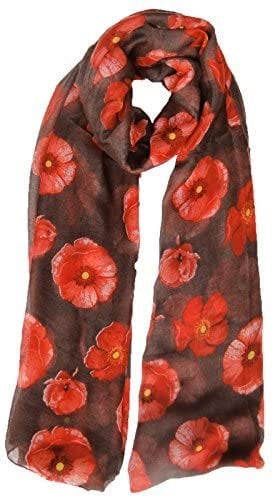 Poppy Flower Colourful Big Size Soft light Weight Remembrance Day  Scarf Sarong for ladies women girls perfect gift
