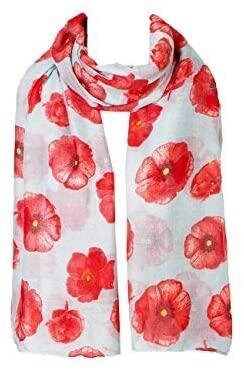 Poppy Flower Colourful Big Size Soft light Weight Remembrance Day  Scarf Sarong for ladies women girls perfect gift
