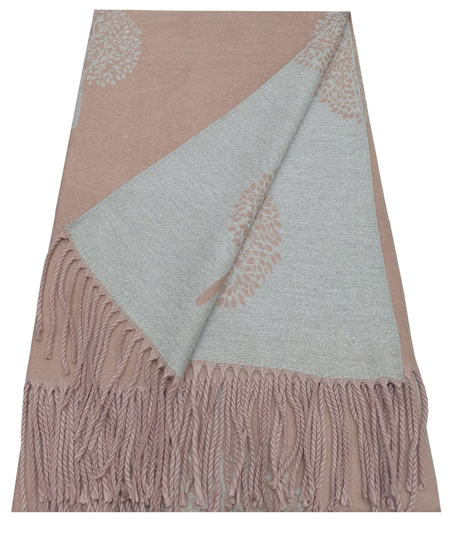 Thick Reversible Mulberry Design Winter Scarf Wrap Blanket Shawl Warm Soft Cosy - COFFEE / GREY