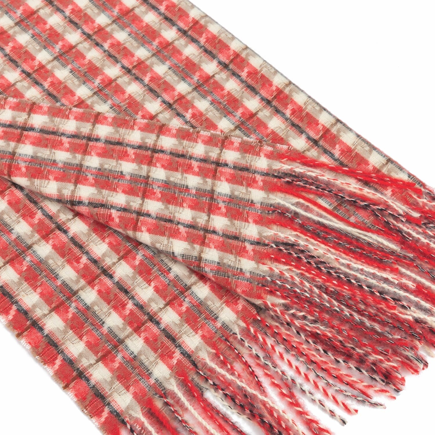 New RED Dogtooth/Houndstooth Design Winter Scarf Wrap Blanket Shawl Warm Soft Cosy UNISEX