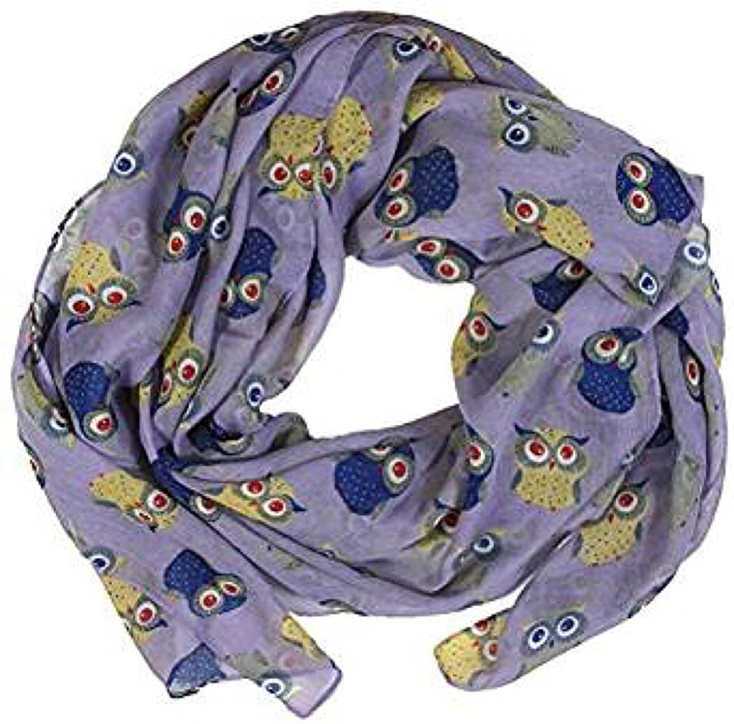 New Ladies Women's Owl on Branch Print Scarf Scarves Maxi Wrap Sarong shawl