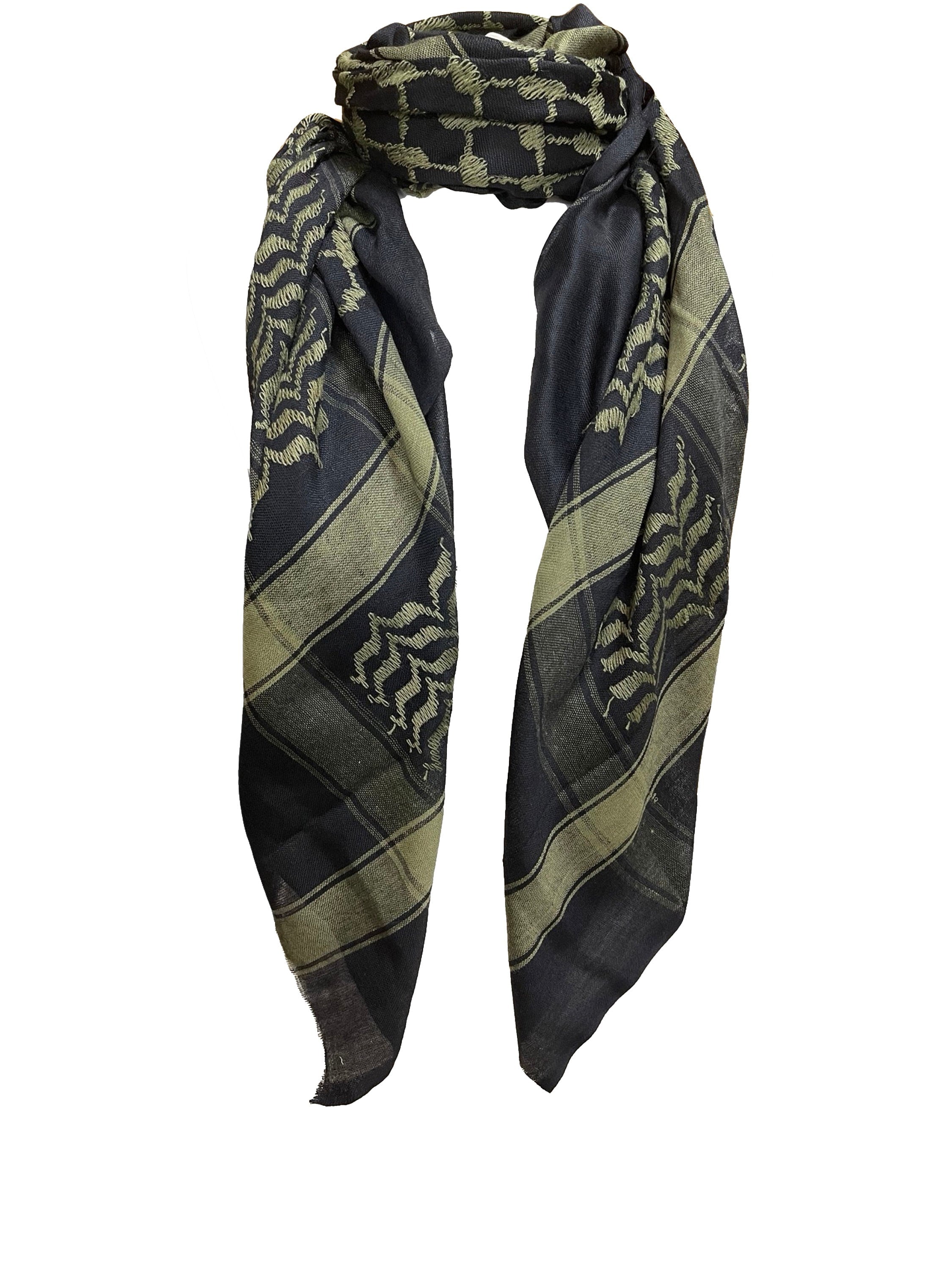 Scarf Military Shemagh Desert Palestinian Arafat Tactical Desert Keffiyeh Head Neck Cotton Arab Wrap without Tassel
