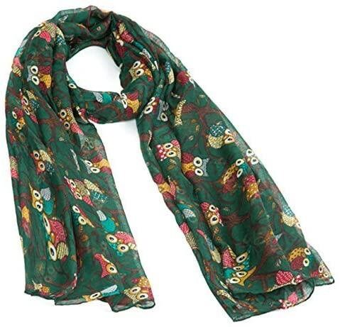 New Ladies Women's Owl on Branch Print Scarf Scarves Maxi Wrap Sarong shawl