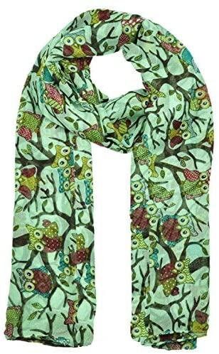 New Ladies Women's Owl on Branch Print Scarf Scarves Maxi Wrap Sarong shawl