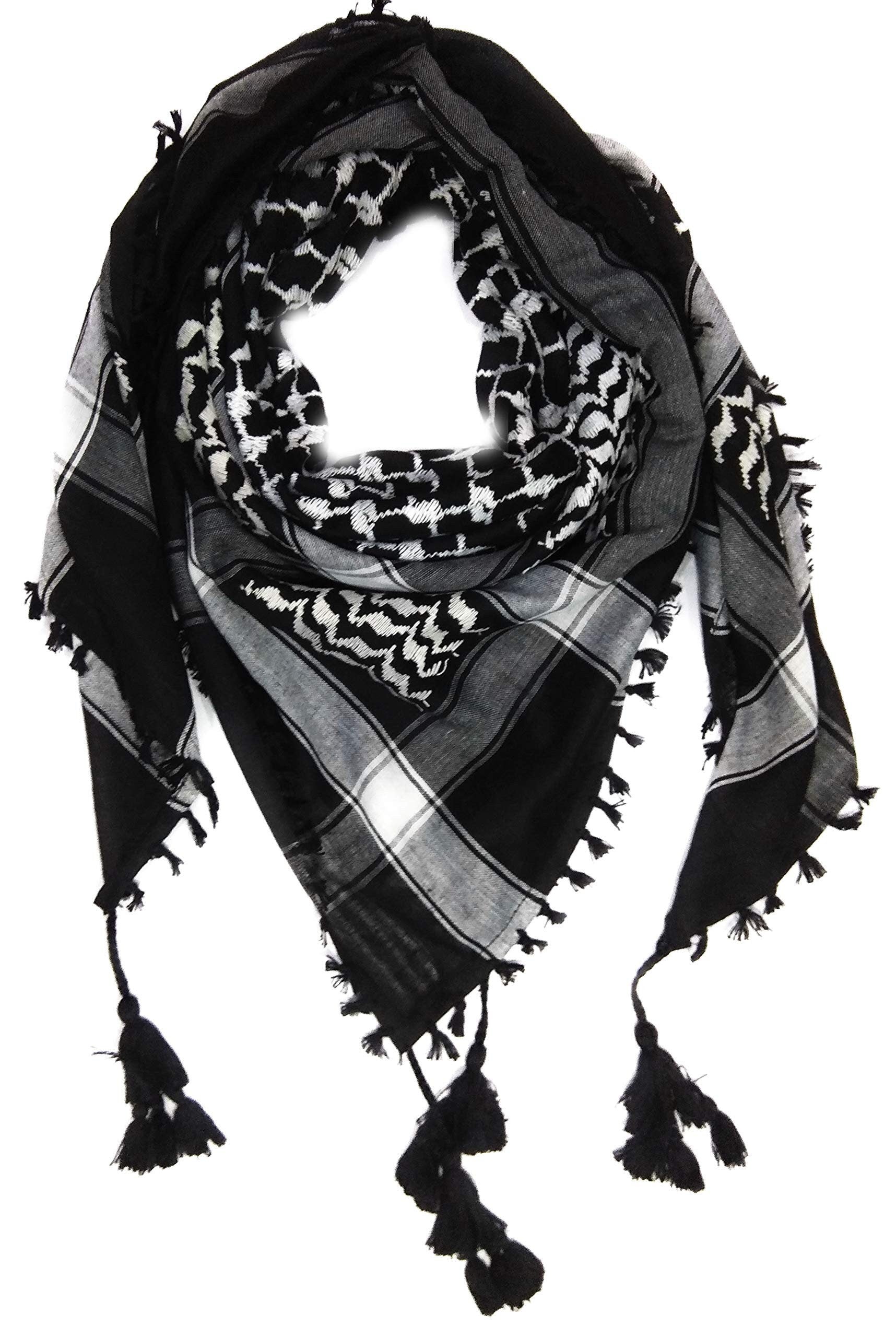 Scarf Military Shemagh Desert Palestinian Arafat Tactical Desert Keffiyeh Head Neck Cotton Arab Wrap without Tassel