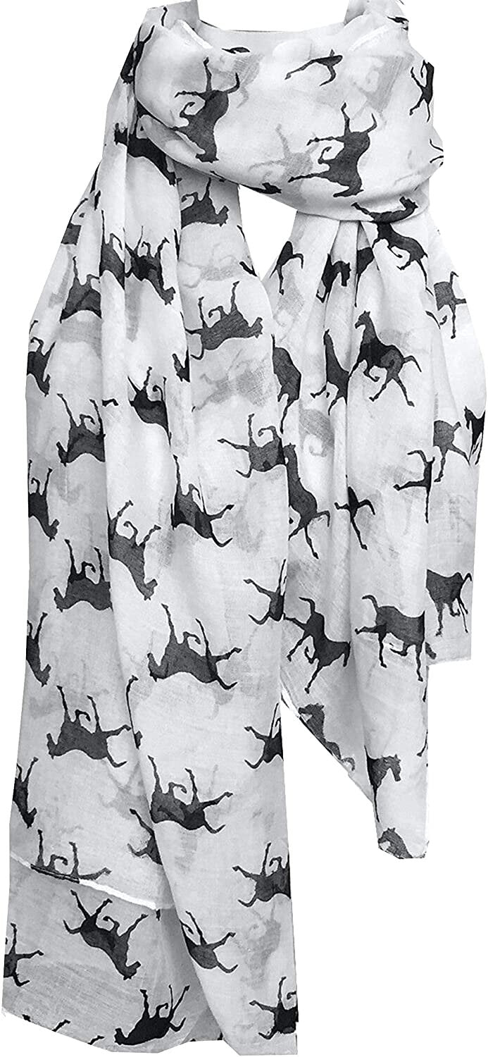 Horse Print Design Ladies Women Girls Scarves Shawl Wrap Maxi Scarf Sarong