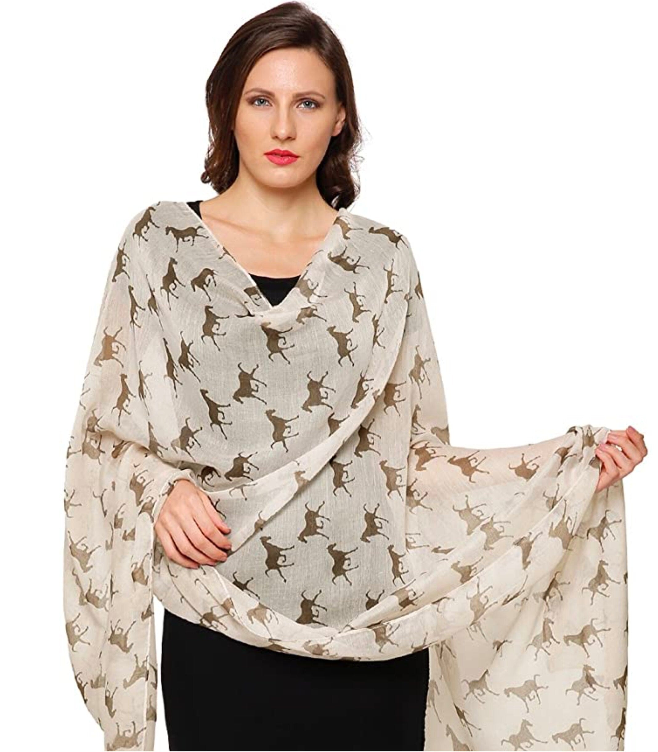 Horse Print Design Ladies Women Girls Scarves Shawl Wrap Maxi Scarf Sarong