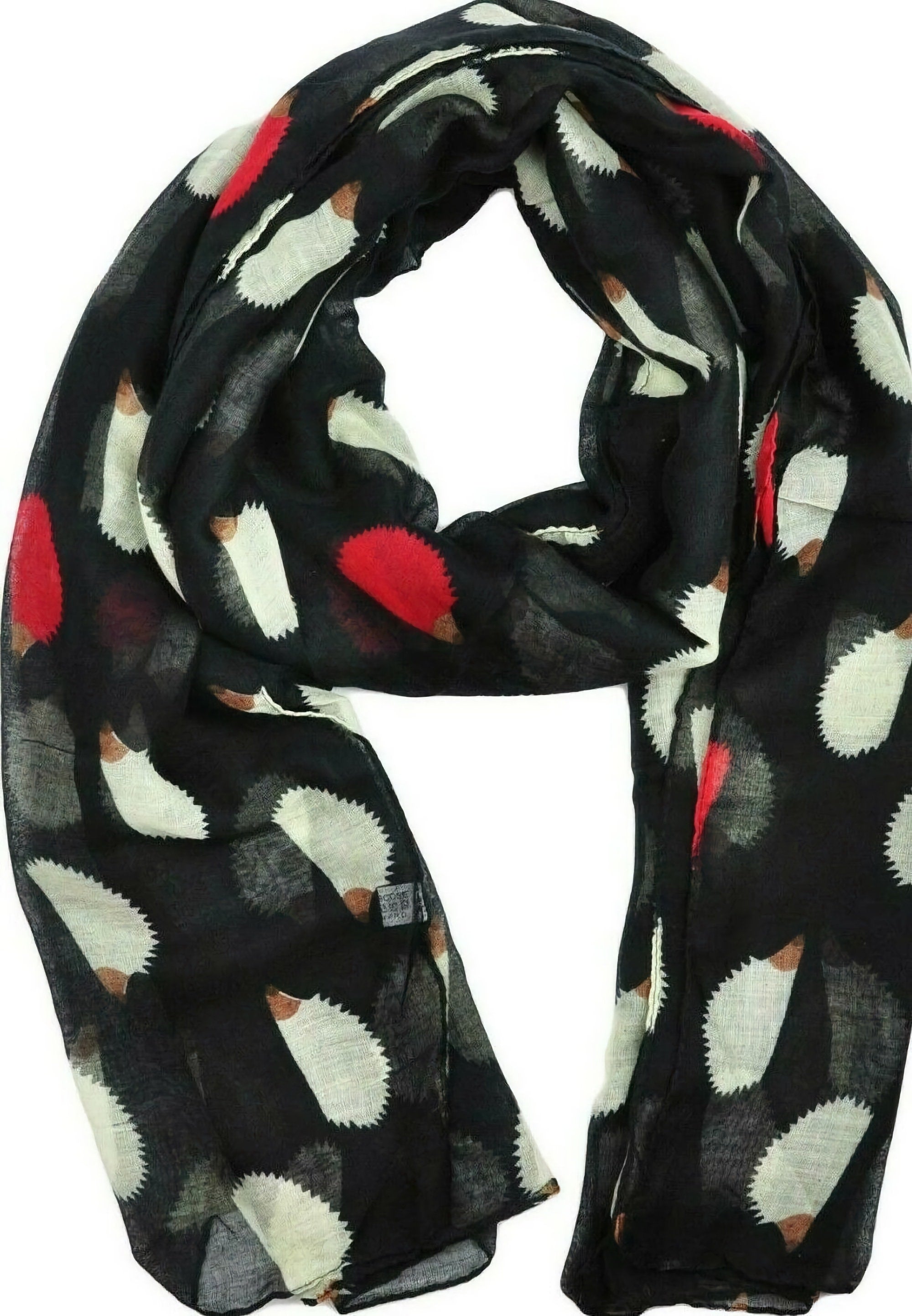 Hedgehog Print Scarf Wrap Big Size Available In Navy, Black, Dusty Pink, White And Grey Colour
