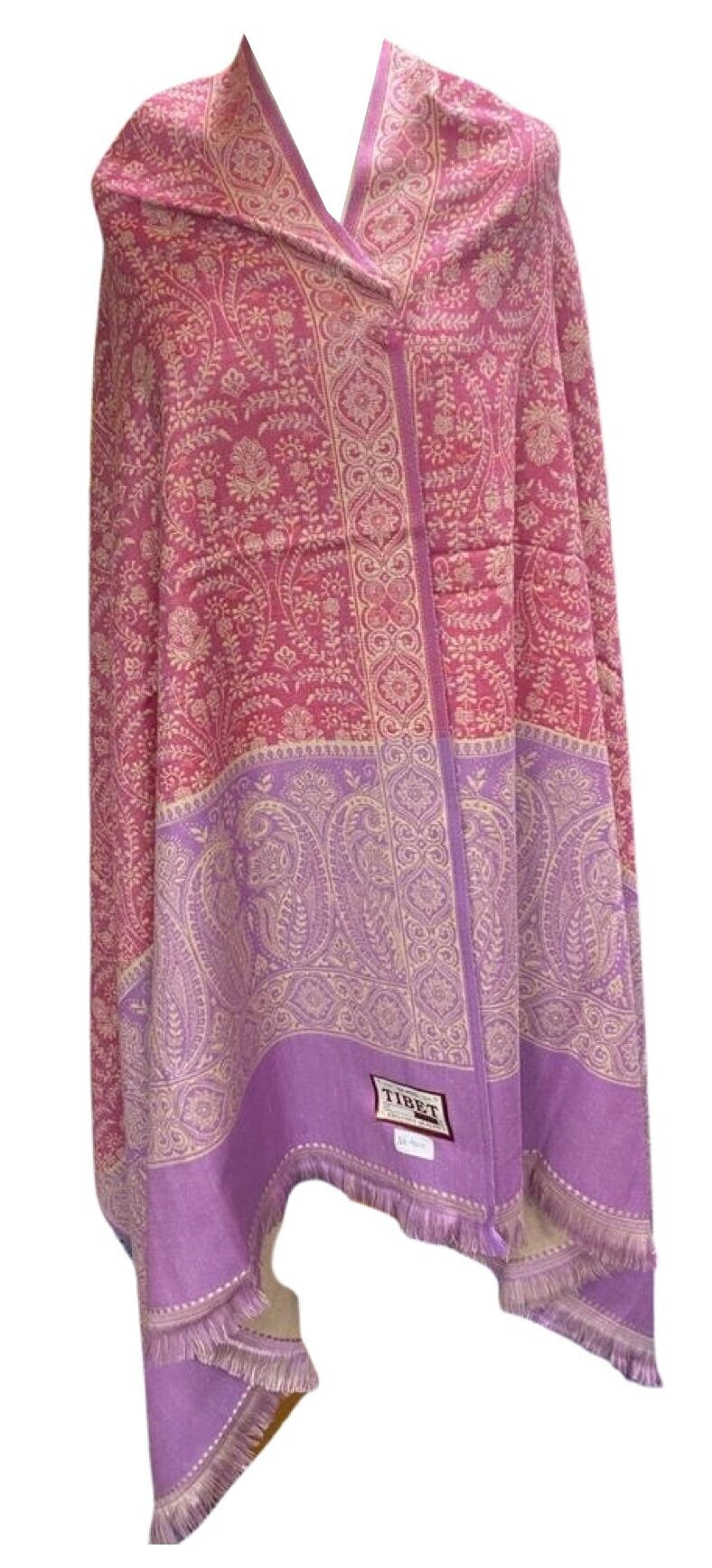 Reversible Jamawar Shawl with Woven Paisleys shawl Himalayan made DOUBLE sided Scarf Wrap Blanket,High quality wool Feel Xmas gift