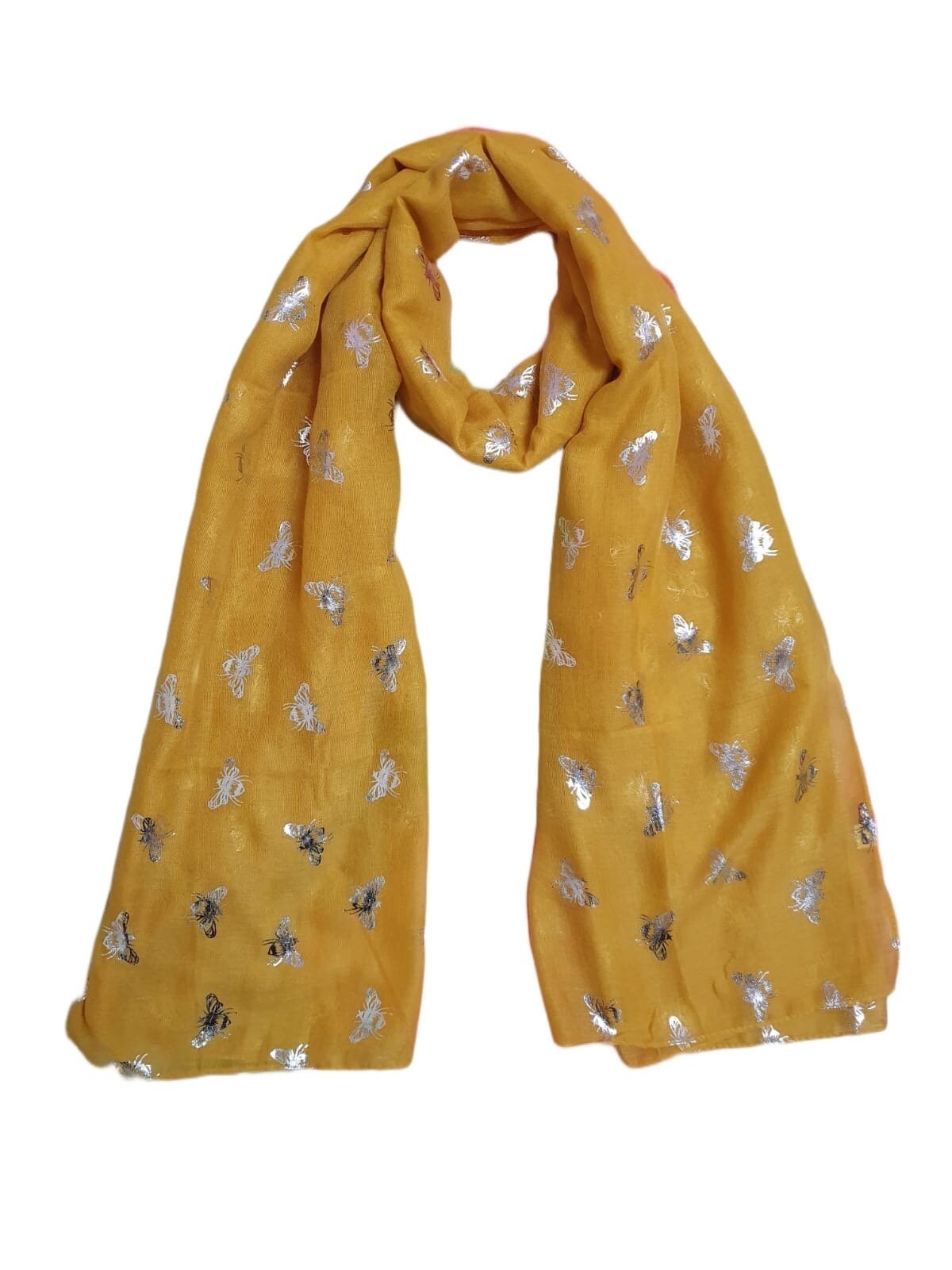 Ladies Girls Women's Glitter Bumble Bees Scarves Wraps Shawl Soft Scarf