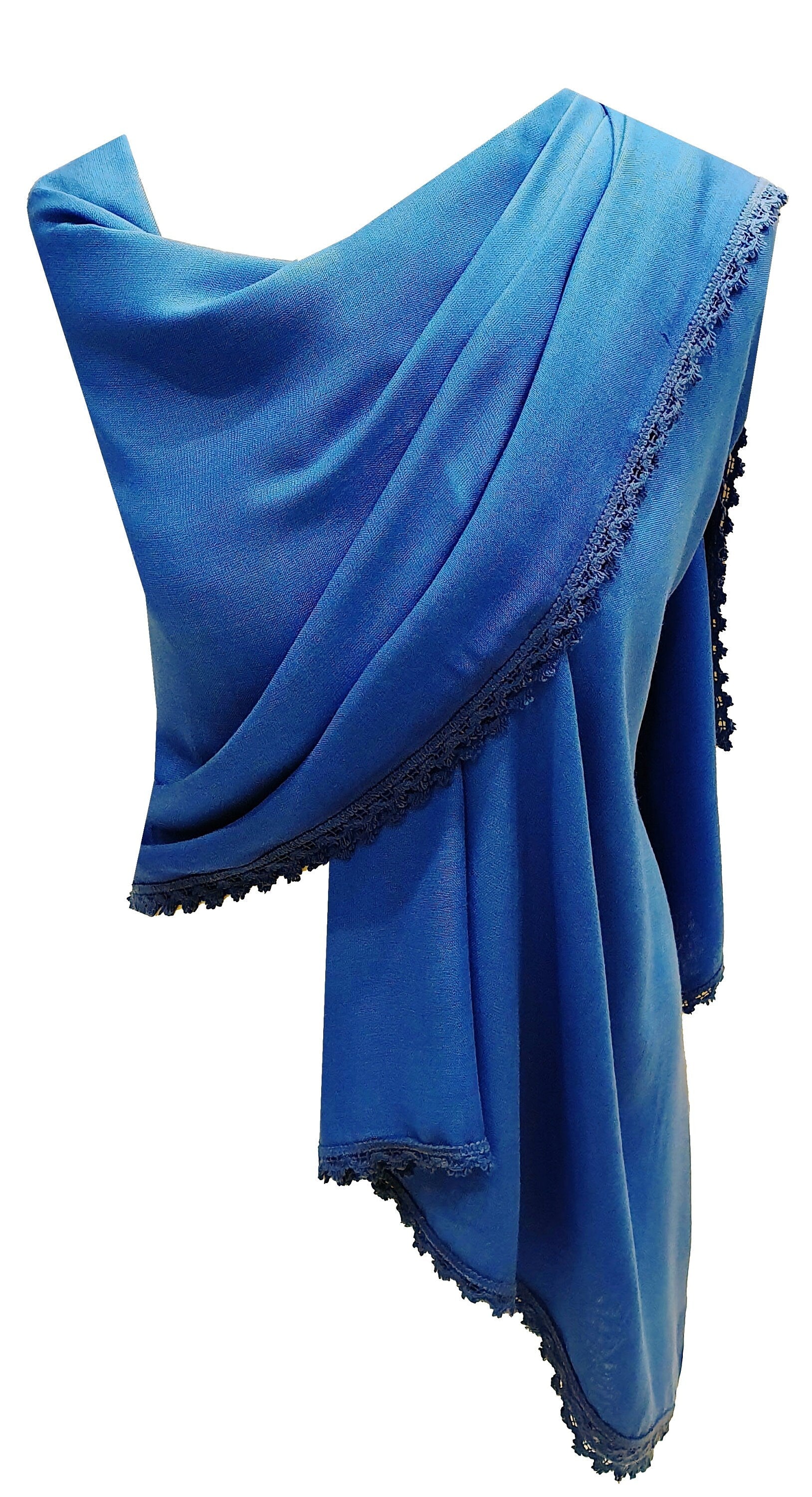 Extra Large Plain with Delicate Crochet Lace Border Scarf Scarves Wrap Shawl Warm Soft