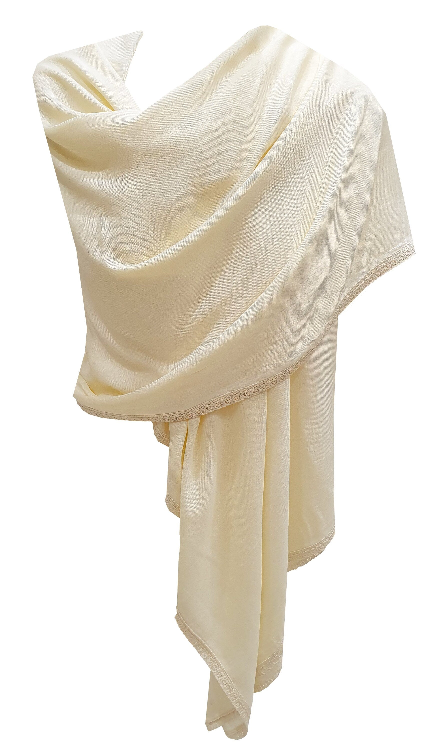 Extra Large Plain with Delicate Crochet Lace Border Scarf Scarves Wrap Shawl Warm Soft