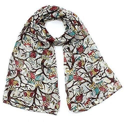 Lightweight Fashion Owl Print Scarf Patterns Women Ladies Girls Scarves Shawl Ideal Gift