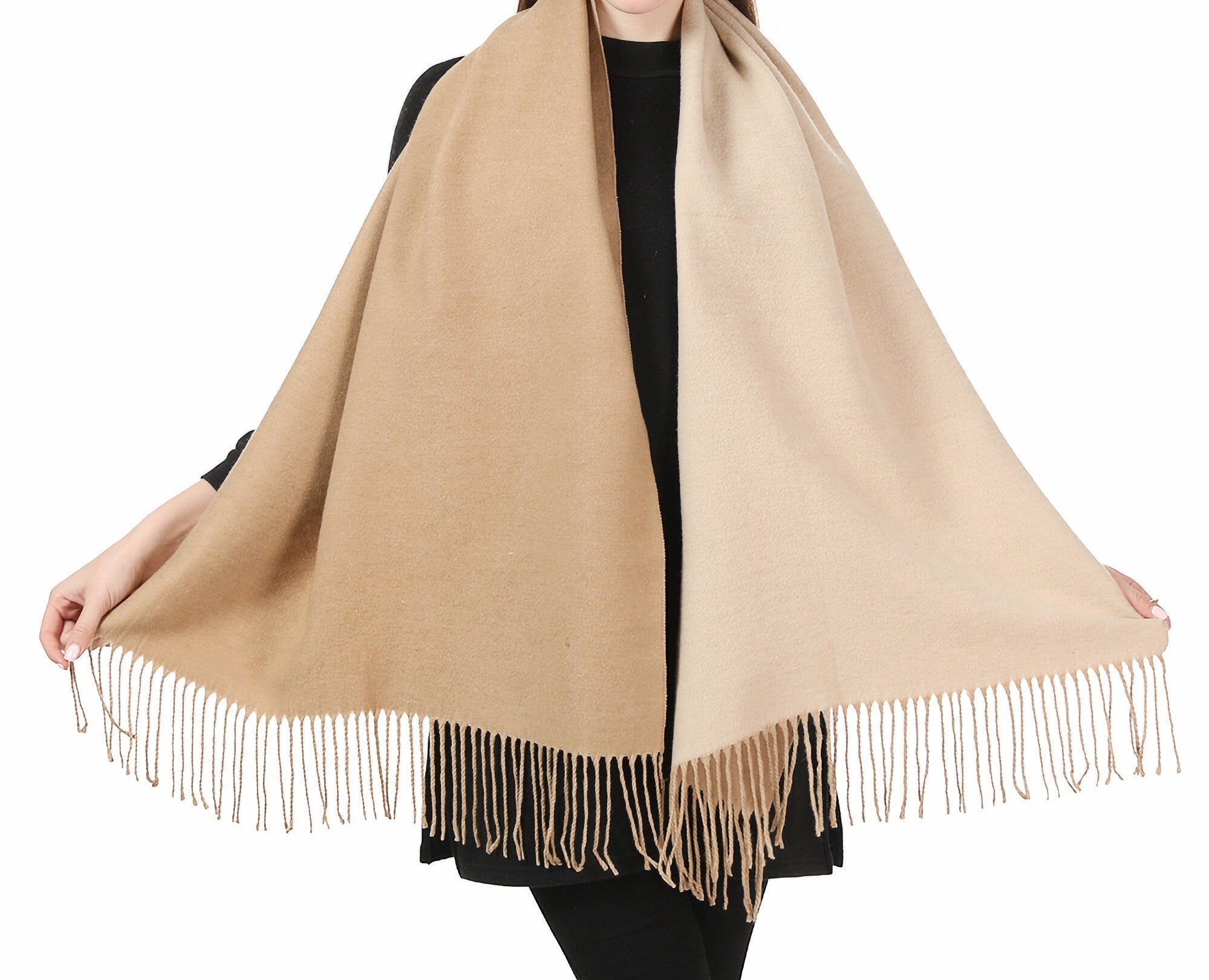 Cashmere Feel Winter Scarf Pashmina Shawl Wrap for Women Ladies Long Large Warm Thick Reversible Blanket Scarves