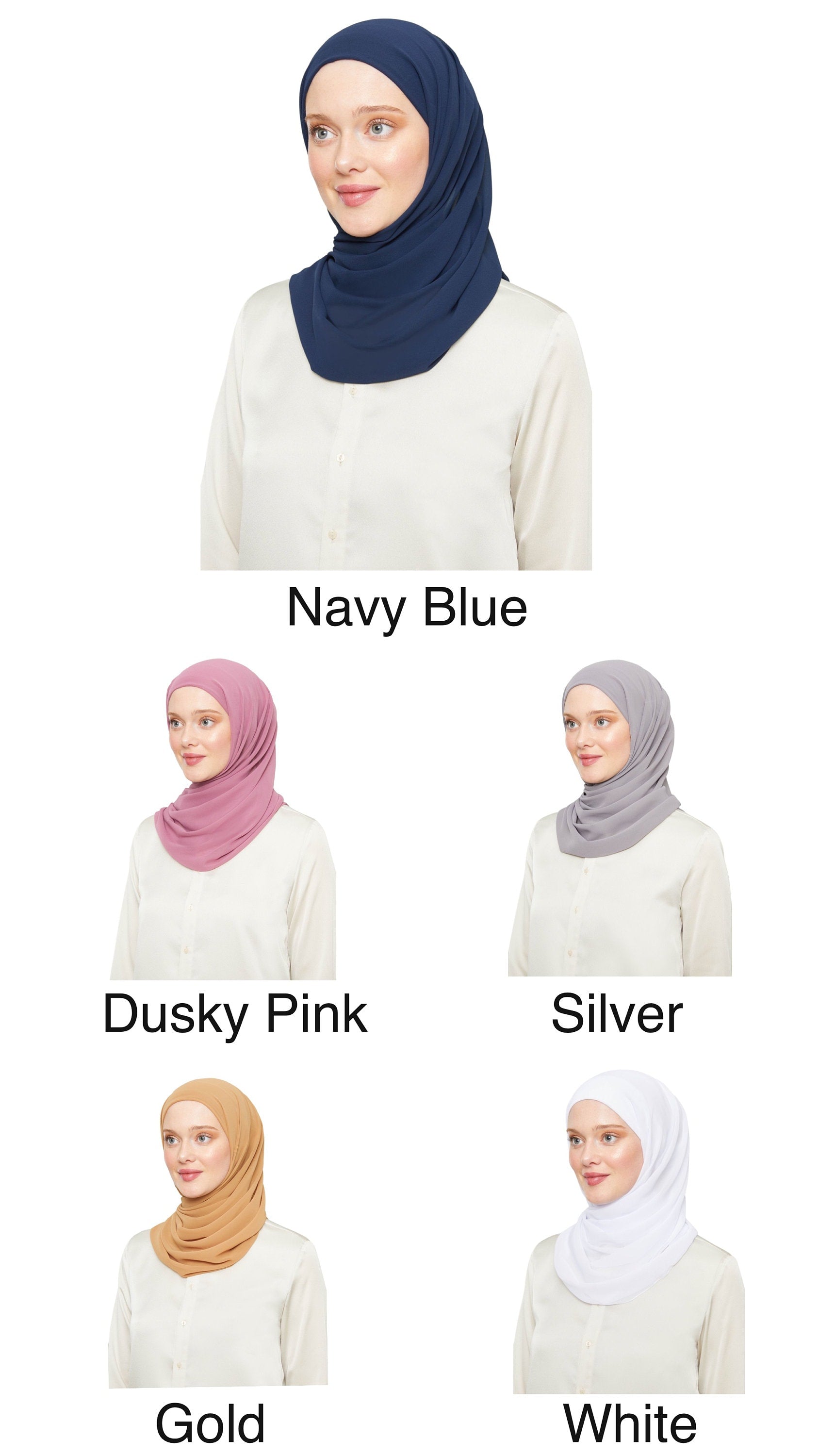 Premium Quality Chiffon Scarf Ready To Go Instant Hijab for Ladies Girls Women