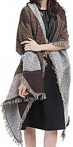 Women Large Oversized Scarf Pashmina Wrap Poncho Thick Style Scarf Patchwork Cape Shawl