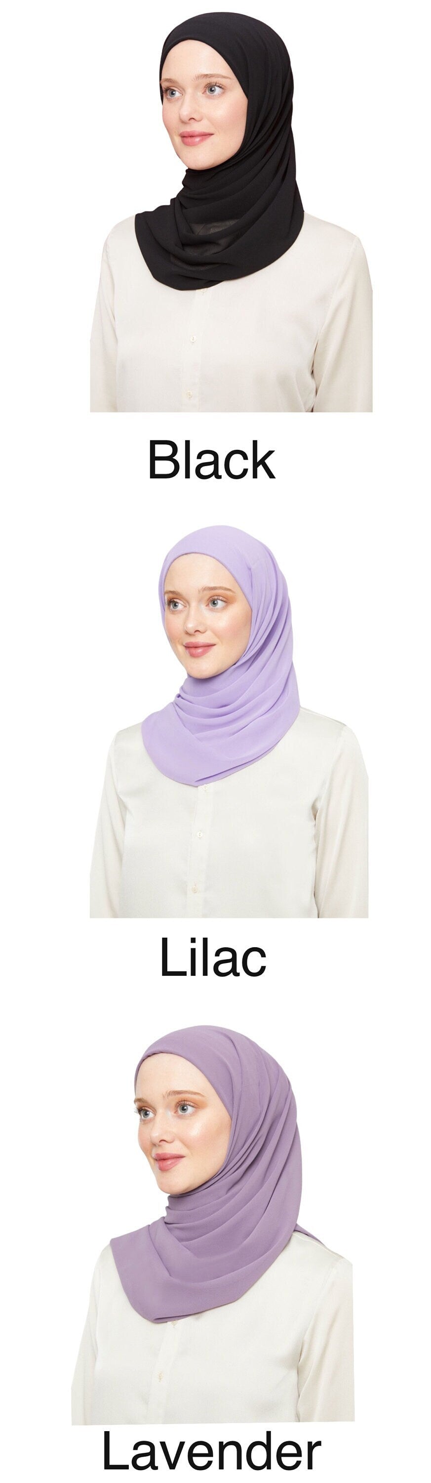 Premium Quality Chiffon Scarf Ready To Go Instant Hijab for Ladies Girls Women