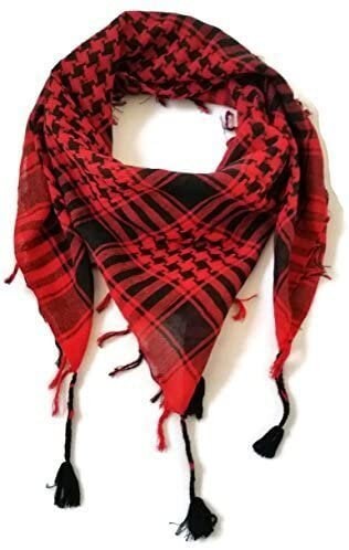 Scarf Military Shemagh Desert Palestinian Arafat Tactical Desert Keffiyeh Head Neck Cotton Arab Wrap with Tassel