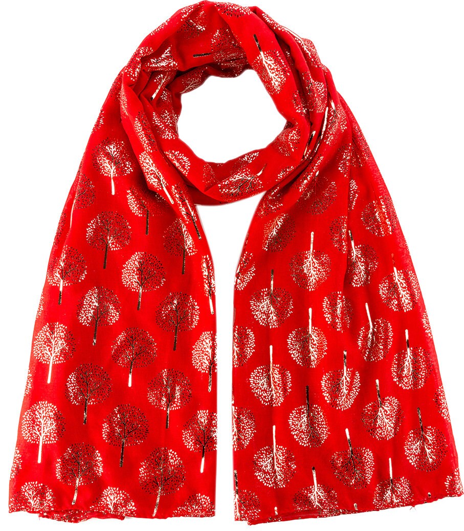 Glam Mulberry Tree Scarf with GOLD Metallic Foil Classy Ritzy Scarf Wrap Shawl Ideal Gift