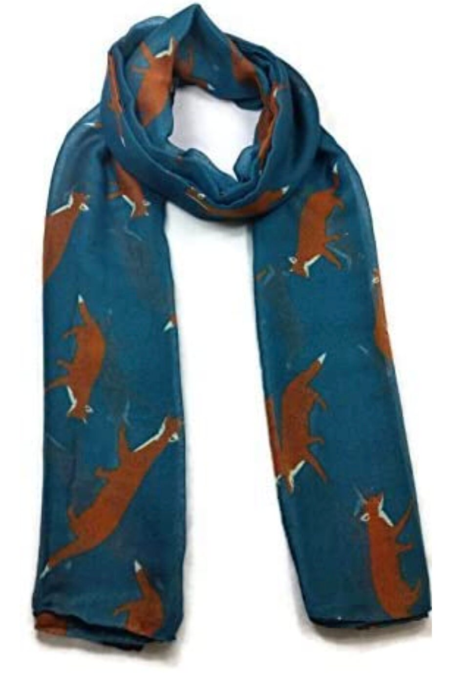 Fox Print Large Lightweight Scarf Shawl Wrap