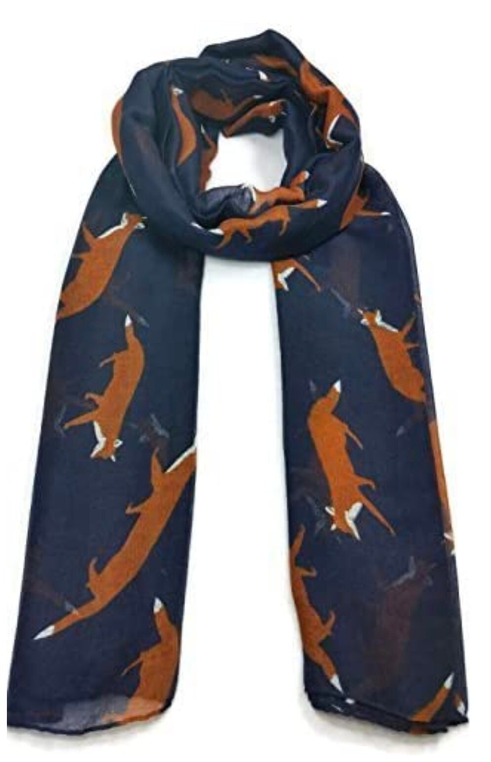 Fox Print Large Lightweight Scarf Shawl Wrap