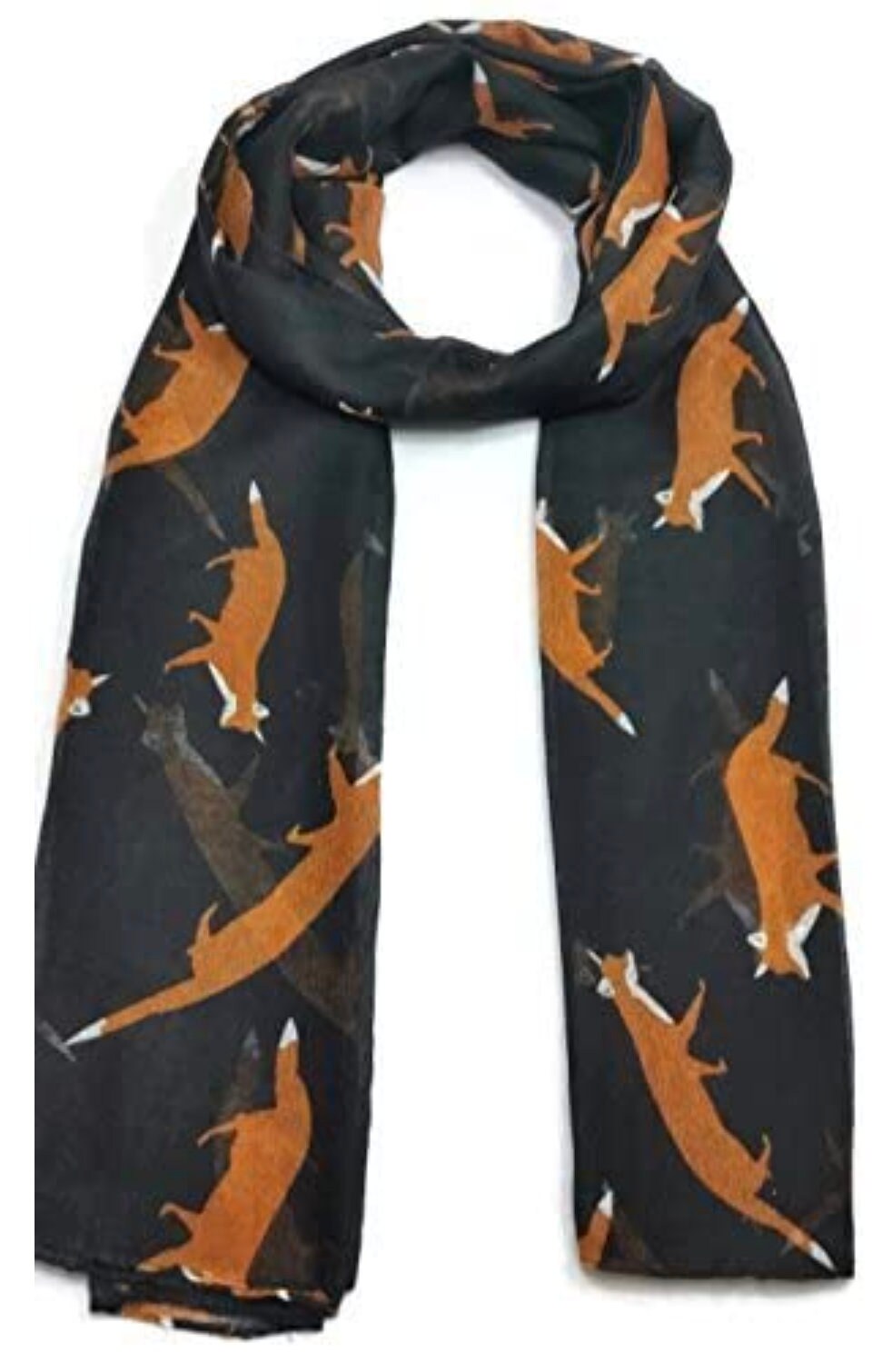 Fox Print Large Lightweight Scarf Shawl Wrap