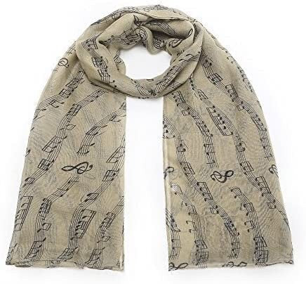 Music Print Scarf Musical Notes Classical Mozart Style Crotchet Quaver Scarf Ladies Fashion Wrap Scarves