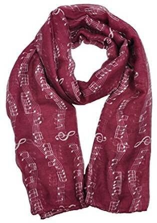 Music Print Scarf Musical Notes Classical Mozart Style Crotchet Quaver Scarf Ladies Fashion Wrap Scarves