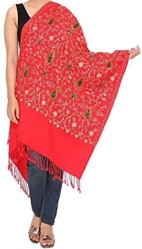 Exclusive Range Women's Ladies 100% Wool Pashmina Hand Embroidery Luxuriously Warm And Super Soft Shawl Scarf Wrap Stole