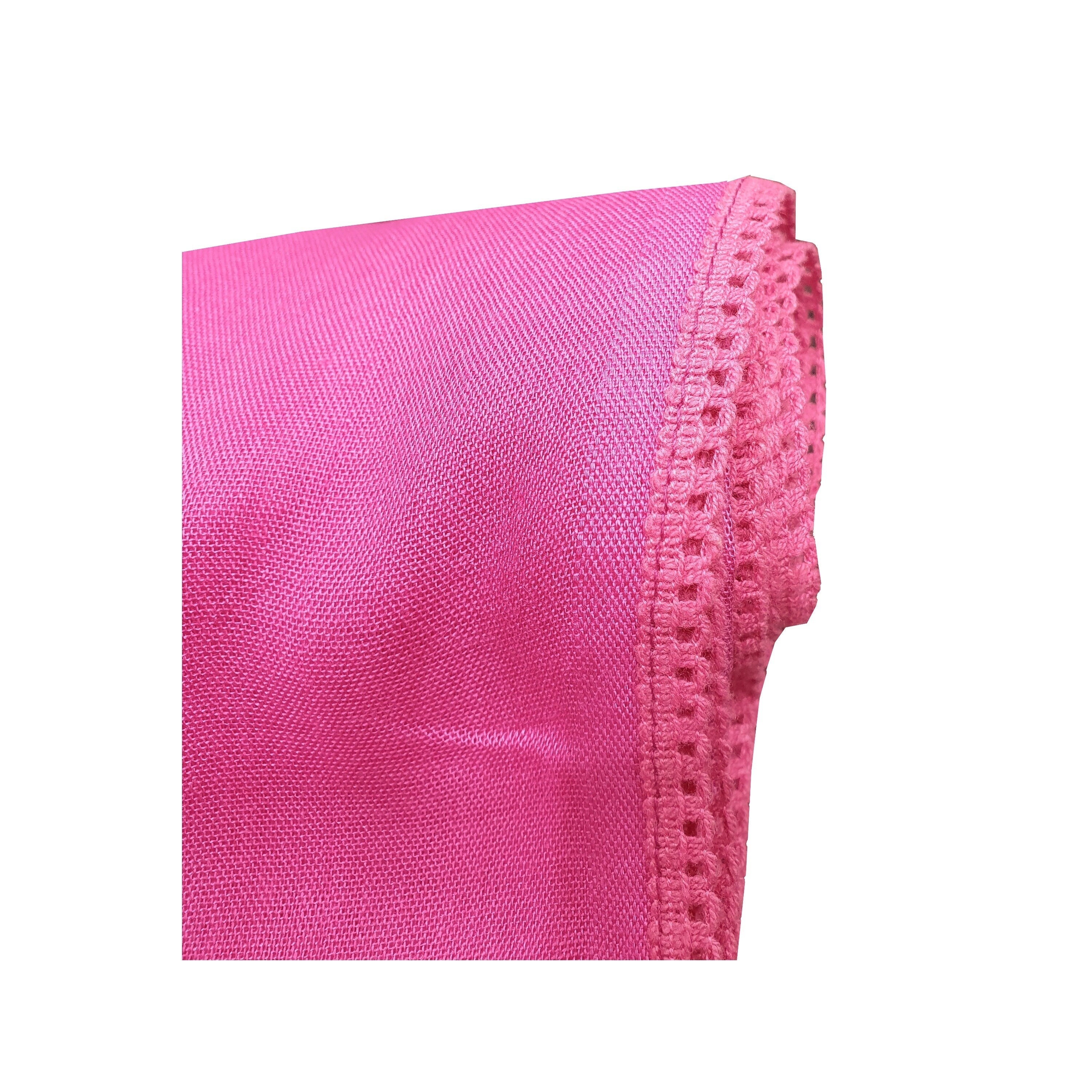 Plain with Delicate Lace Crochet Border Scarf Scarves Maxi Wrap
