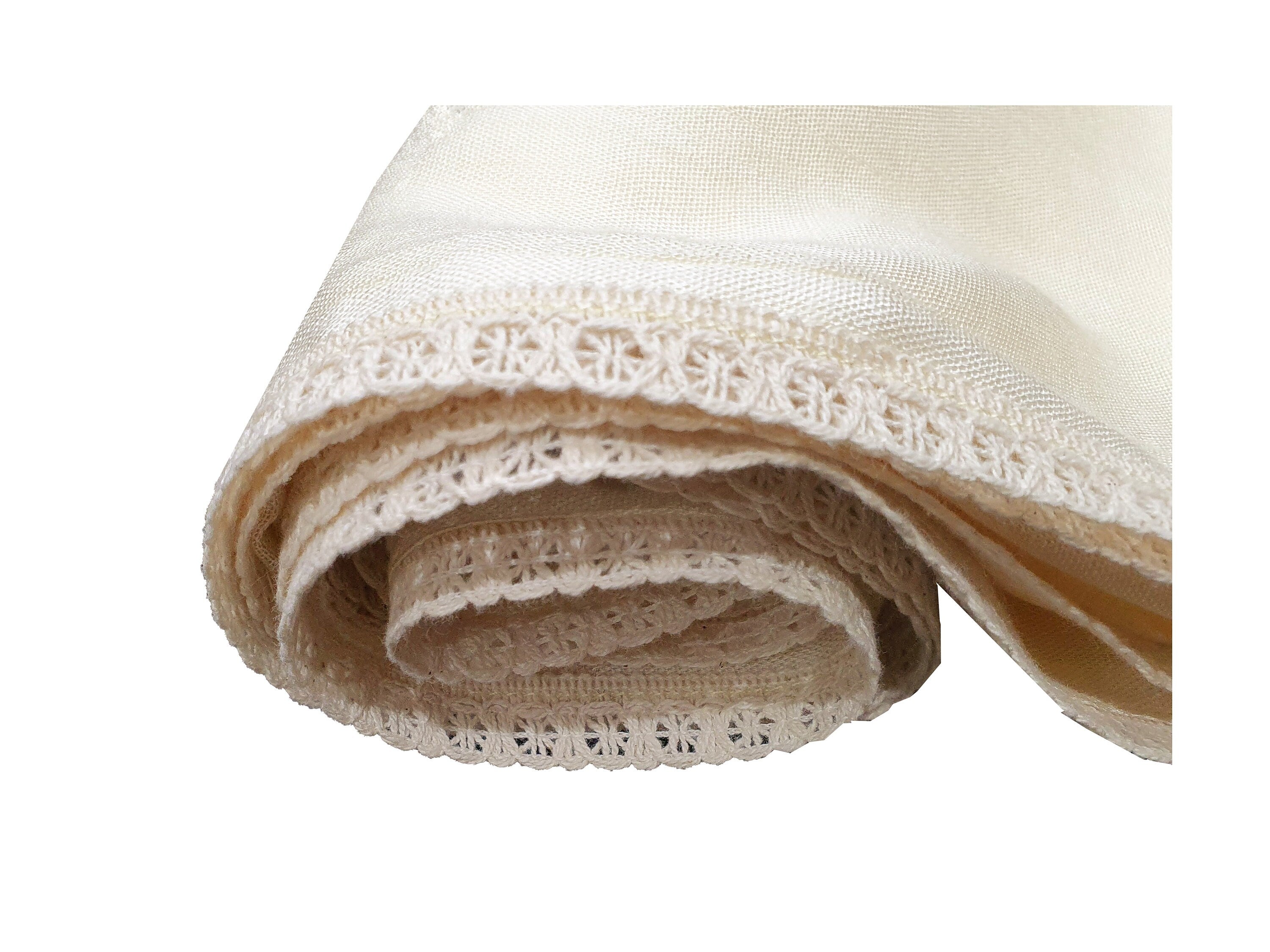 Plain with Delicate Lace Crochet Border Scarf Scarves Maxi Wrap