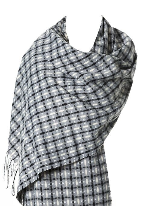New GREY Stitch Effect Design Winter Scarf Wrap Blanket Shawl Warm Soft Cosy UNISEX