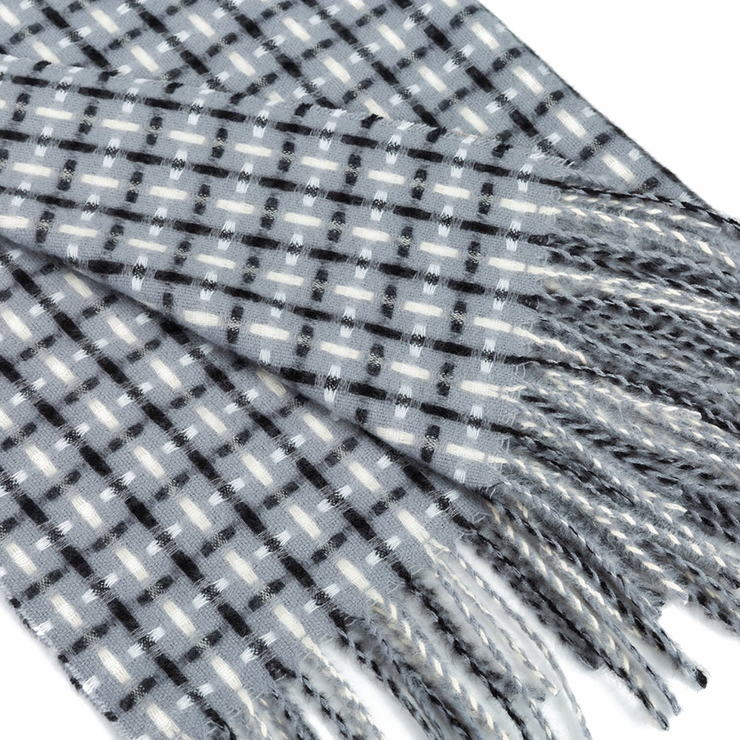 New GREY Stitch Effect Design Winter Scarf Wrap Blanket Shawl Warm Soft Cosy UNISEX