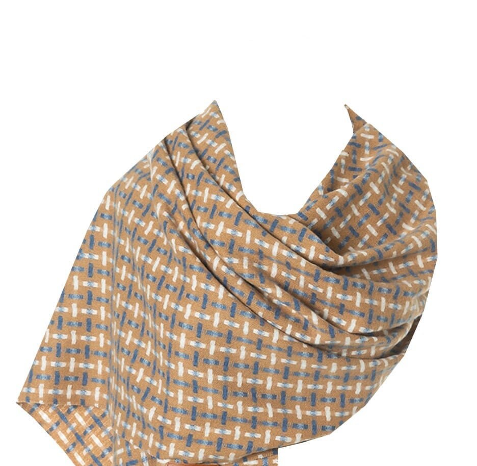 New BROWN Stitch Effect Design Winter Scarf Wrap Blanket Shawl Warm Soft Cosy UNISEX