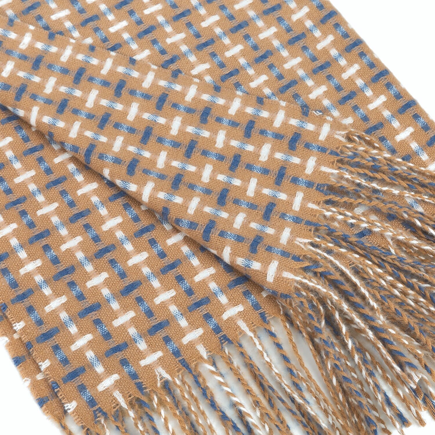 New BROWN Stitch Effect Design Winter Scarf Wrap Blanket Shawl Warm Soft Cosy UNISEX