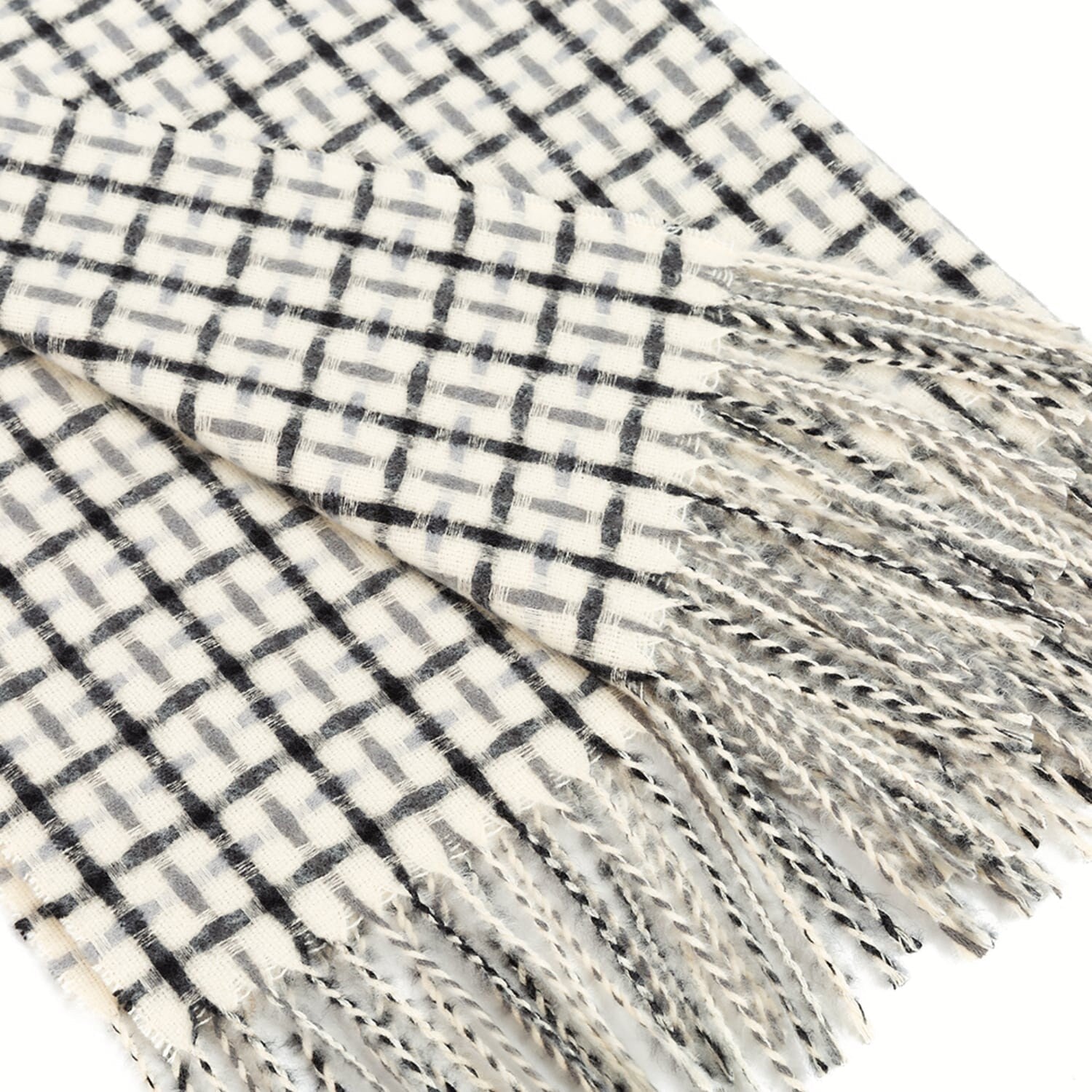 New CREAM Stitch Effect Design Winter Scarf Wrap Blanket Shawl Warm Soft Cosy UNISEX