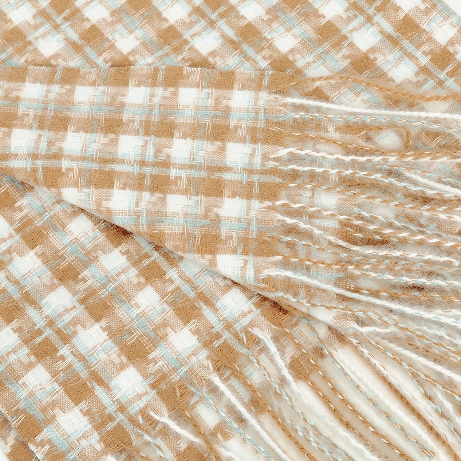 New BROWN Dogtooth/Houndstooth Design Winter Scarf Wrap Blanket Shawl Warm Soft Cosy UNISEX