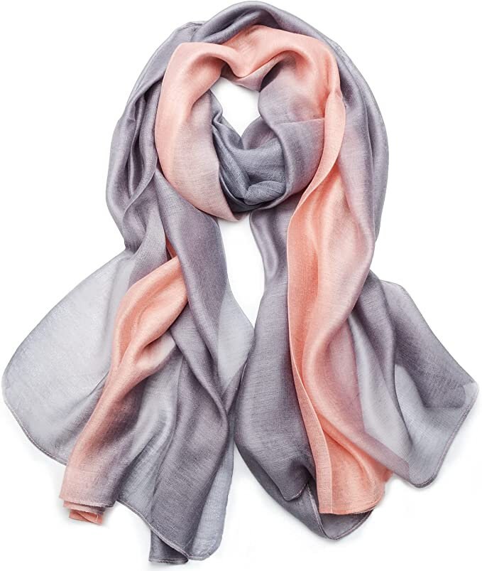 SNUG STAR Elegant Scarf Cotton Silk Scarf Elegant Soft Wraps Color Shade Scarves for Women Girls Party Event Occasion Gift