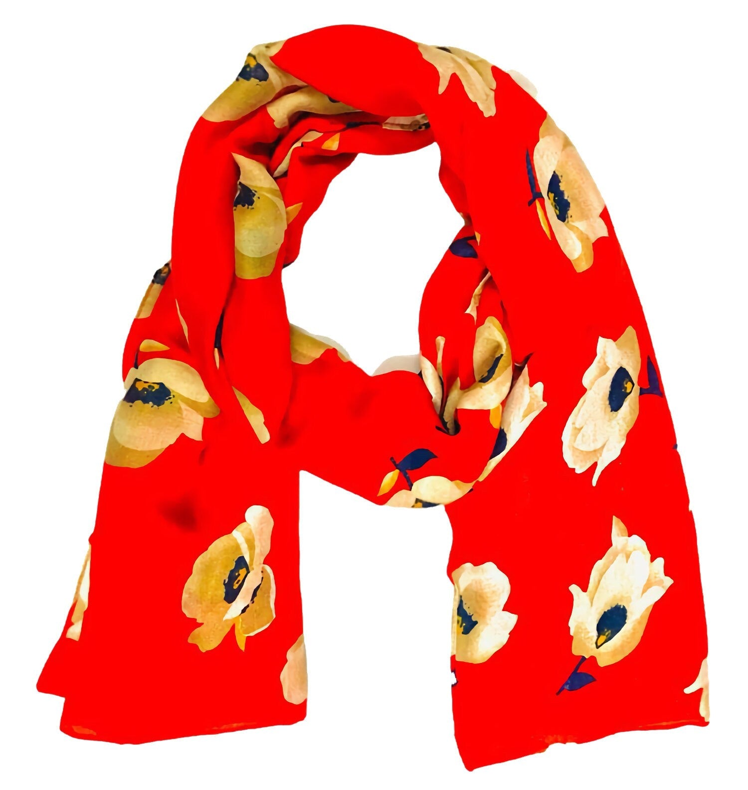 Floral Design Ladies Scarf Wrap Shawl