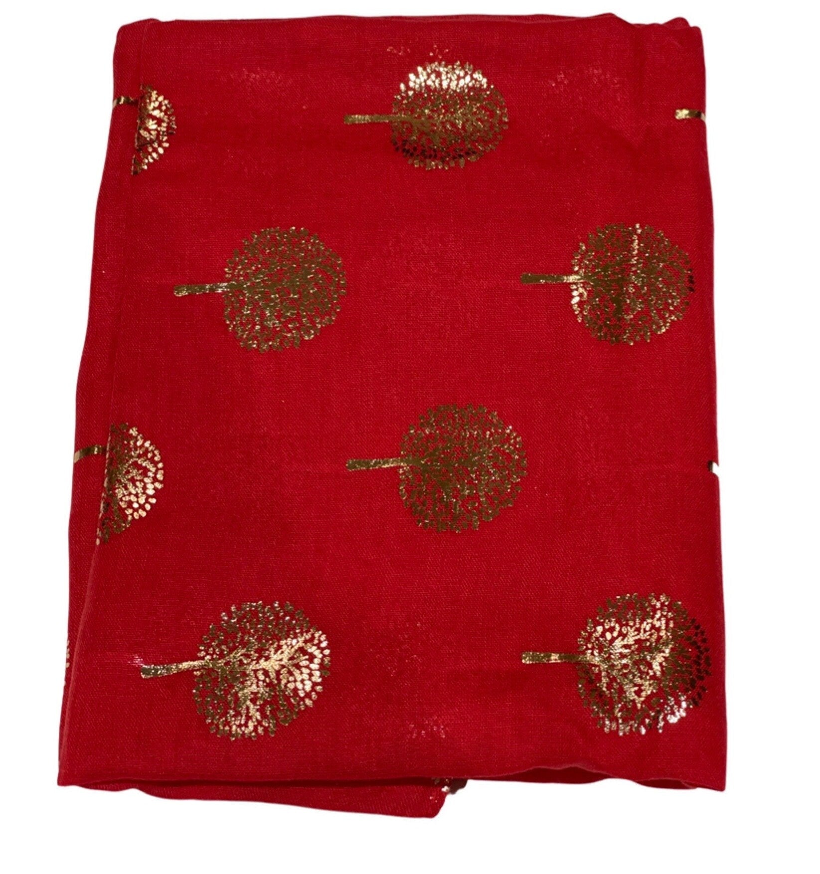 Elegant Mulberry Tree Scarf with Gold Metallic Foil Print Classy Ritzy Scarves Wrap Shawl Ideal Gift