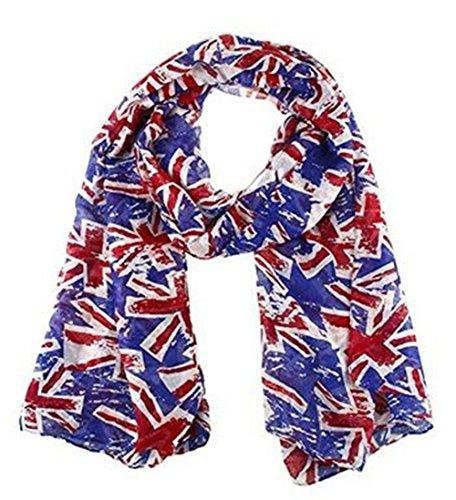 Lightweight Viscose Uk Union Jack Flag Print Women Ladies Souvenir Scarf