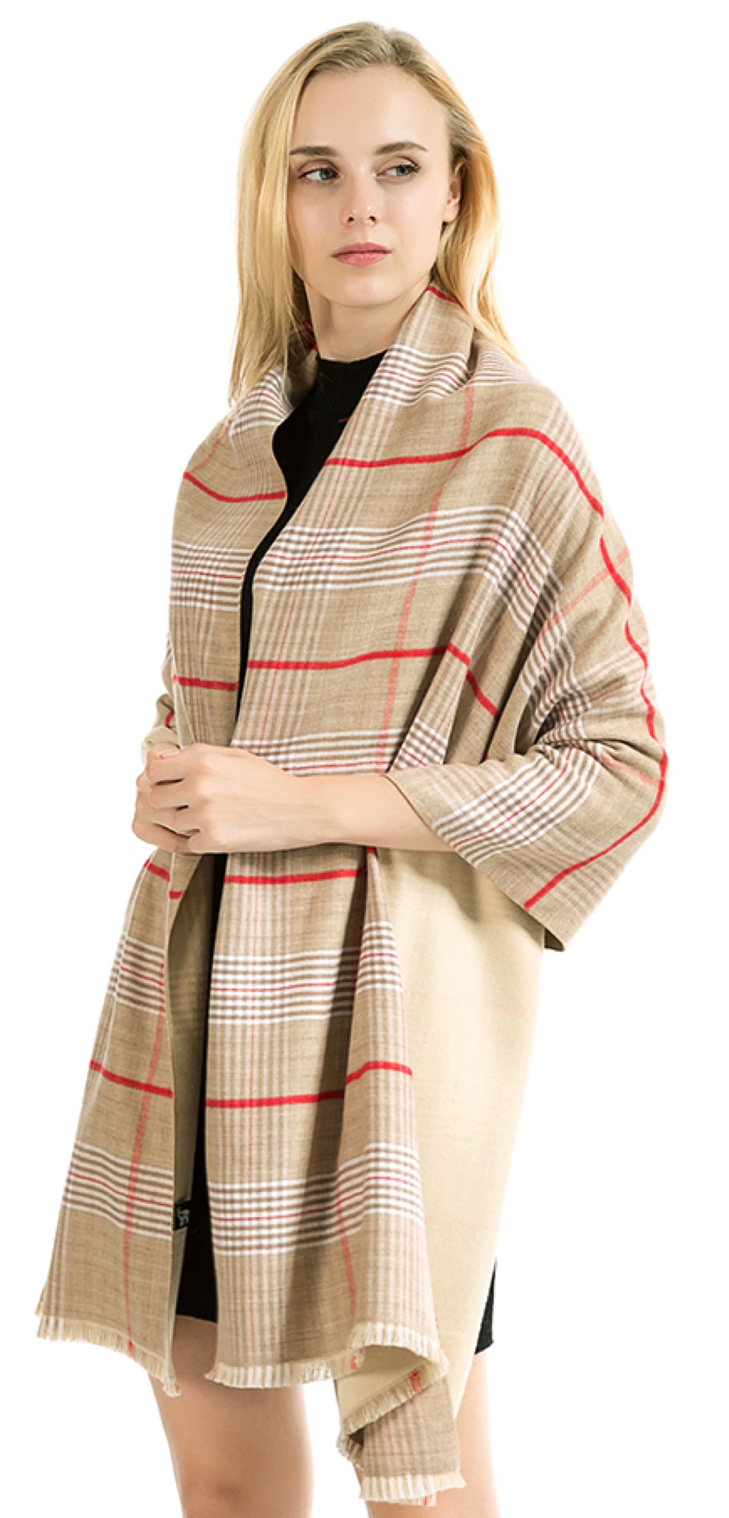 NEW Classic Reversible Plaid Tartan Look Scarf Wrap Blanket Shawl Warm Soft Cosy UNISEX