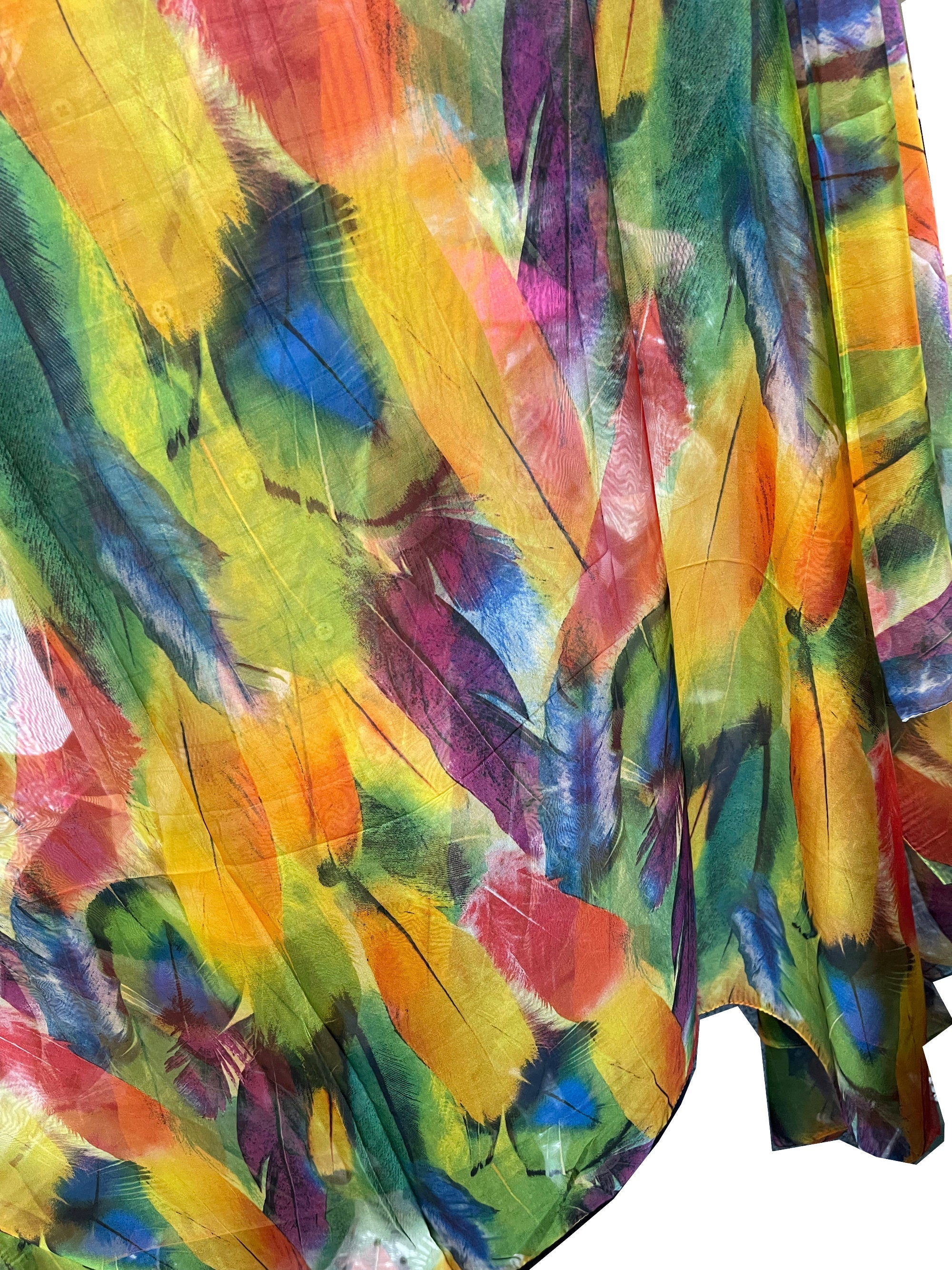 Extra Large Multi Color Flower Print Large Silk Shawl Scarf Wraps