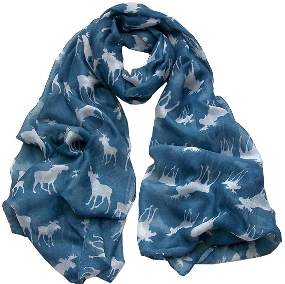Moose Print Scarf Wraps Shawl Soft Scarves