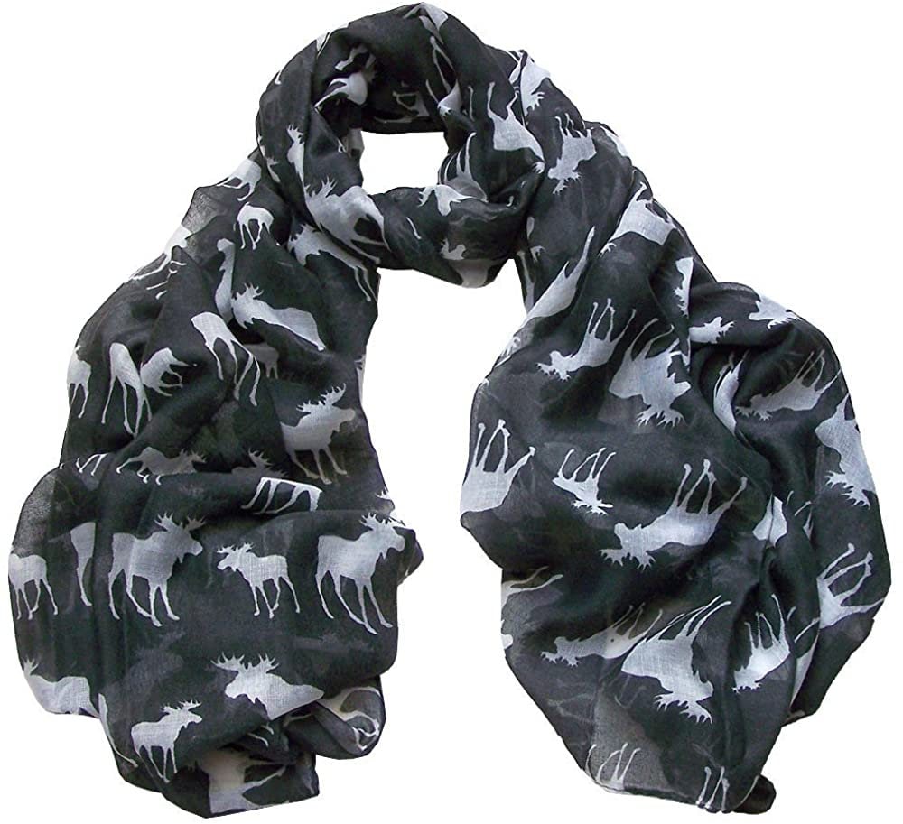 Moose Print Scarf Wraps Shawl Soft Scarves